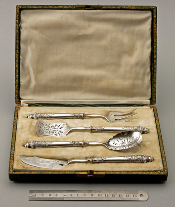 Antique French Silver 4 Piece Hors-D'oeuvre Set - Vital Hygonnet